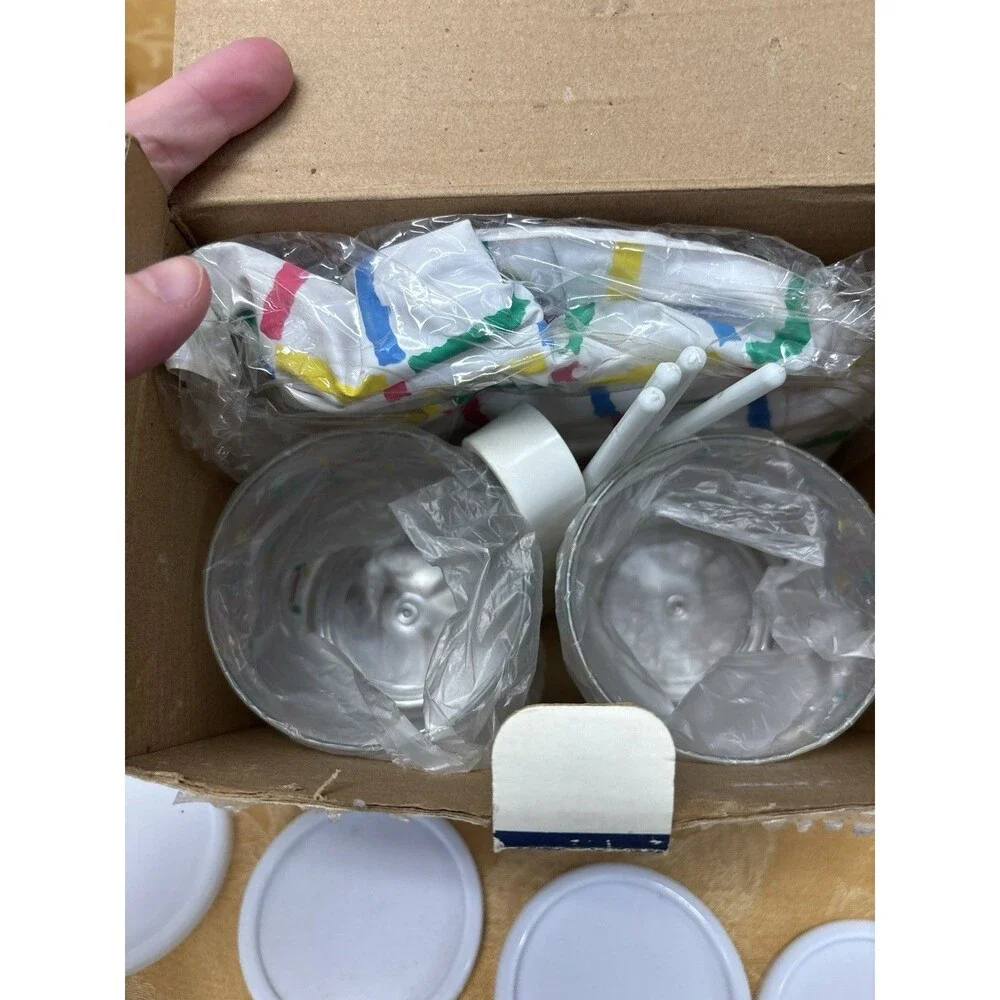14-Piece Ice Bucket Set 3.5qt Plastic Vinyl White Multicolor with Tongs
